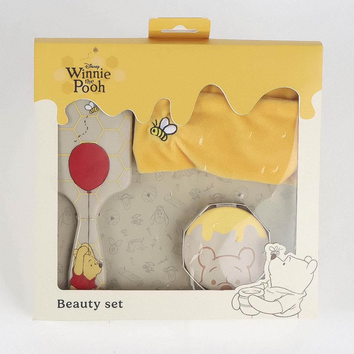 Set Accessori per la Cura Personale Winnie the Pooh DISNEY Spazzola Fascia Specchietto - 4101