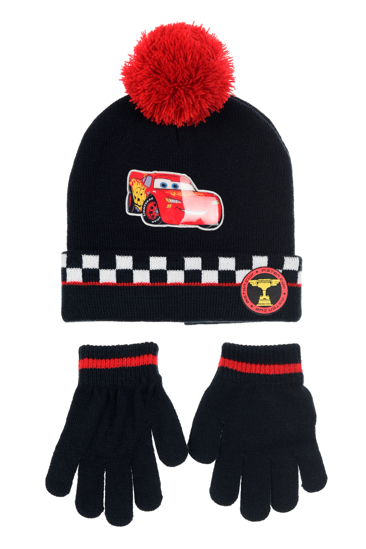 Cappello con Guanti Cars DISNEY Accessorio Invernale per Bambini 100% Acrilico - Zh40109nero
