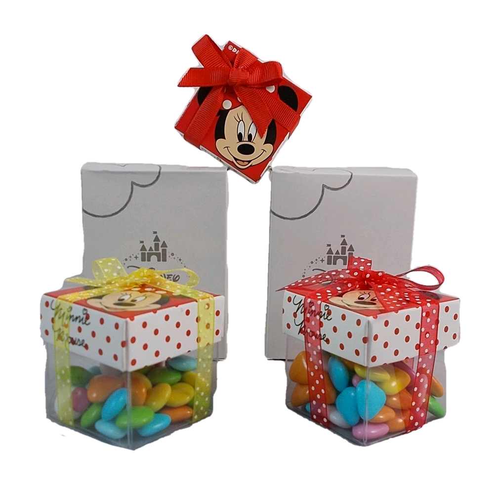 Bomboniere Minnie DISNEY 10 Pezzi  Astuccio Scatoline Portaconfetti Vuote da Preparare Cm. 5x5 - M112000/2 **10 Pz**