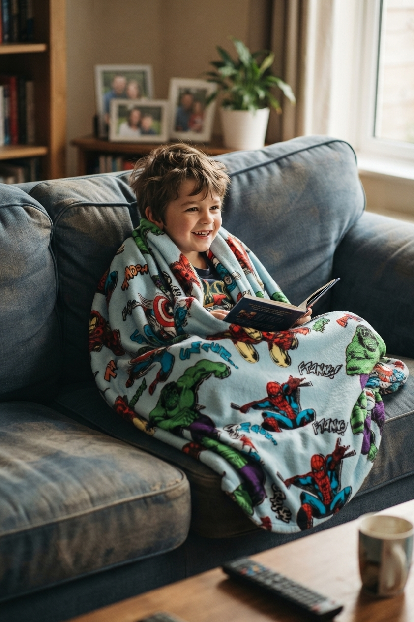Plaid Avengers MARVEL in Coral Coperta in 100% Poliestere 190 Gsm 100 X 140 CM per Bambini - Zh46036