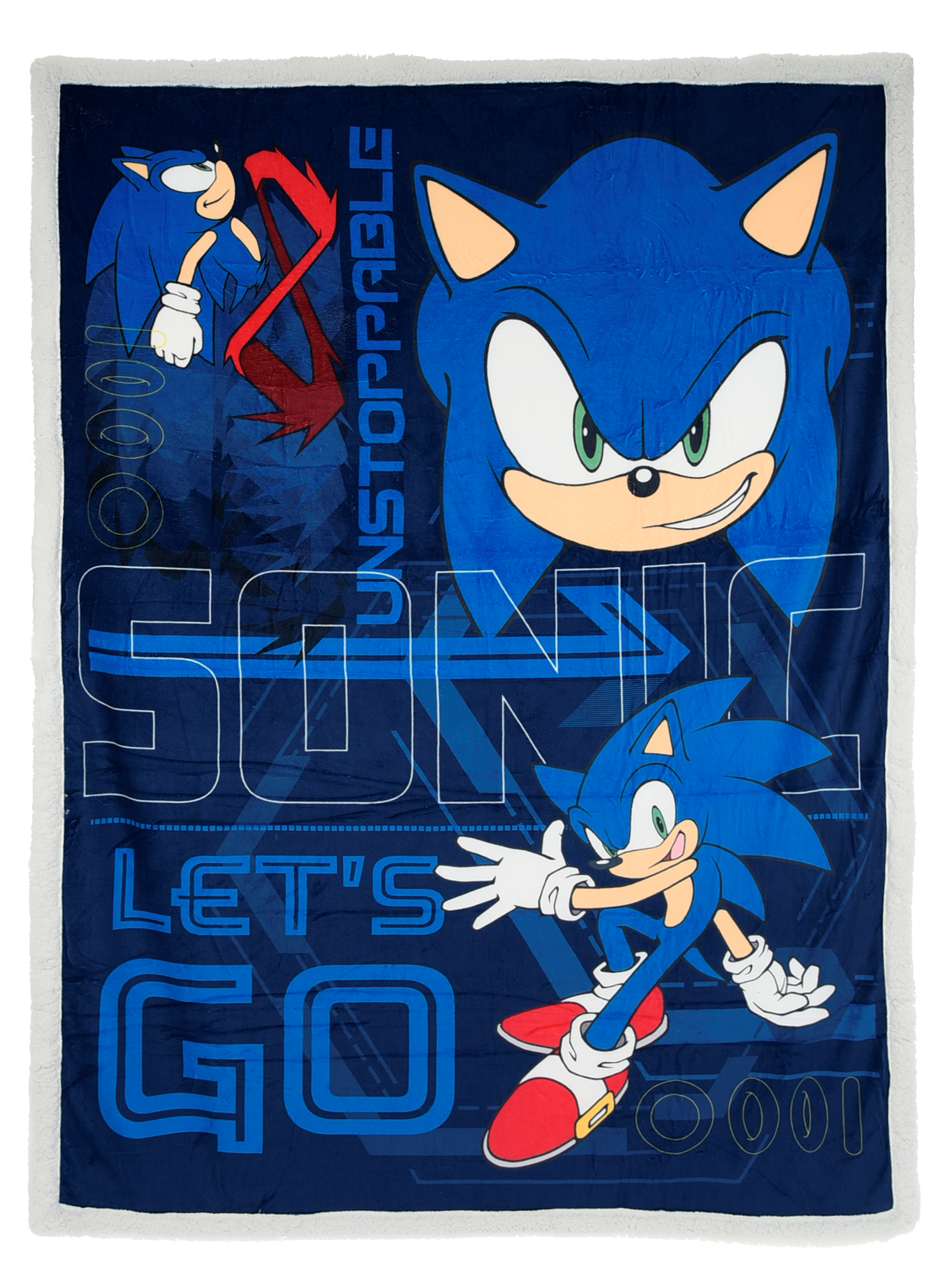 Plaid Sonic in Sherpa Coperta in 100% Poliestere 380 Gsm 190 X 140 CM per Bambini - Zh46051