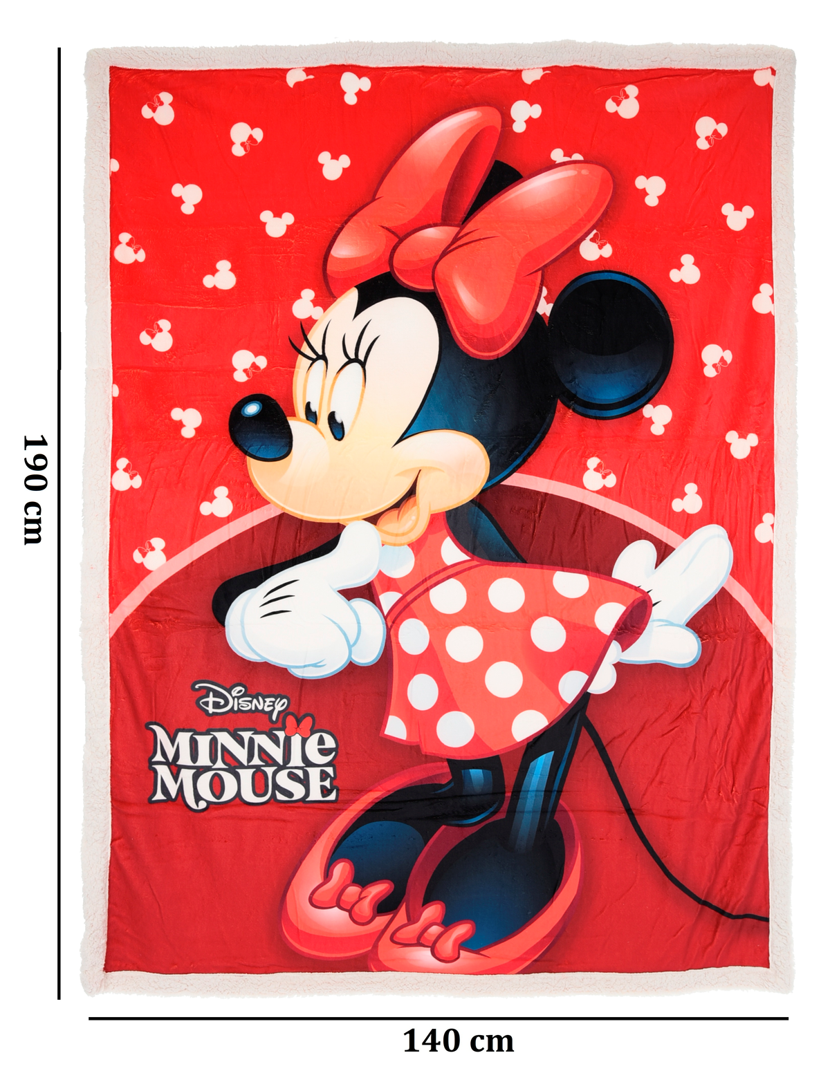 Plaid Minnie DISNEY in Sherpa Coperta in 100% Poliestere 380 Gsm 190 X 140 CM per Bambini - Zh46057