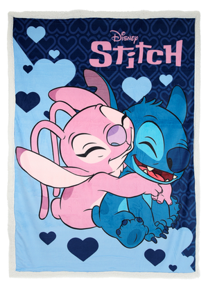 Plaid Stitch DISNEY in Sherpa Coperta in 100% Poliestere 380 Gsm 190 X 140 CM per Bambini - Zh46058