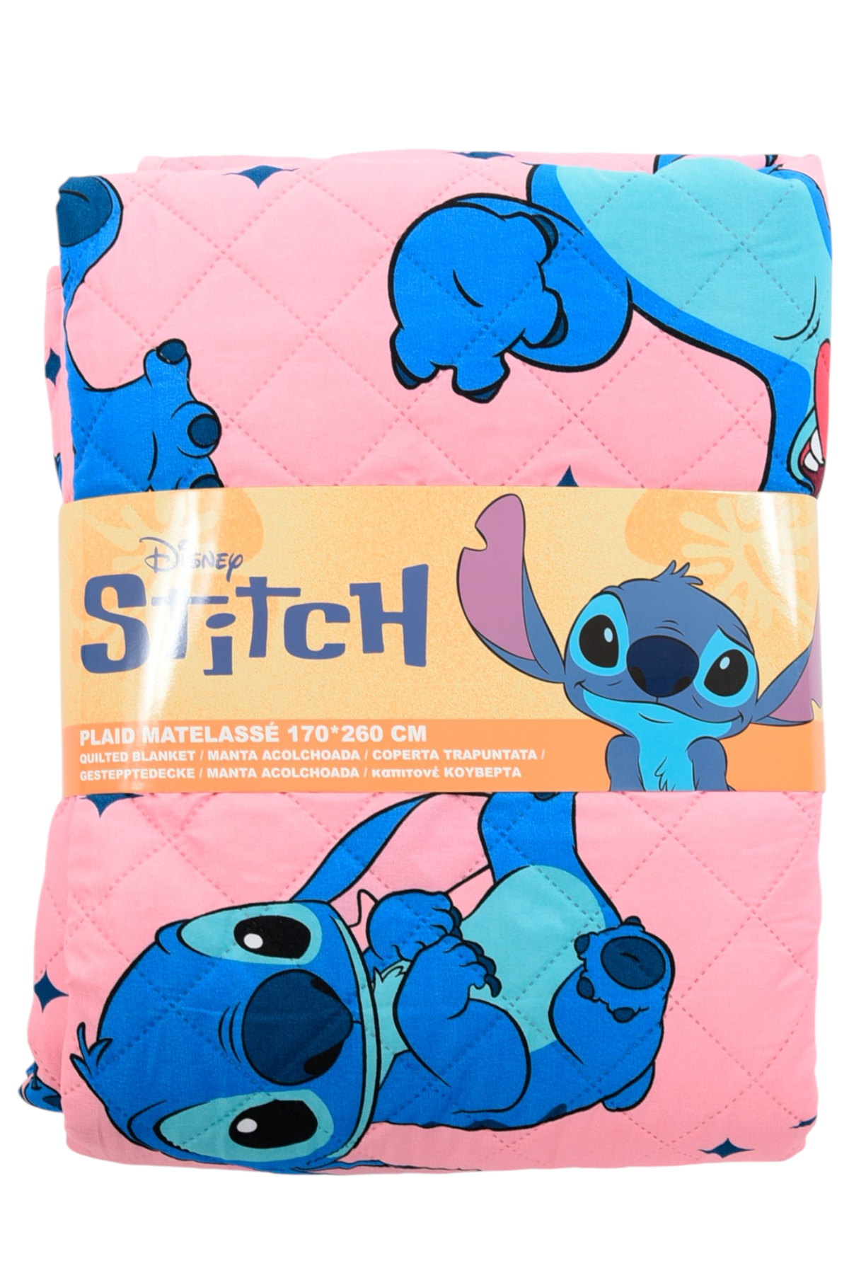 Trapuntino Stitch DISNEY Coperta Copriletto Trapuntato 100 Gsm Letto Singolo 170x260 CM - Zh46062