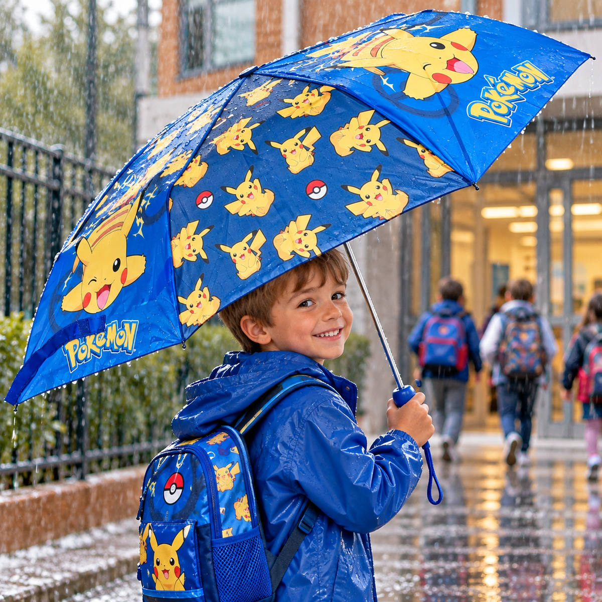 Ombrello Pieghevole Pikachu Pokemon per Bambini con Apertura Manuale - Zh40182