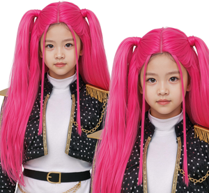 Parrucca Kpop Rosa Charm Bambina Accessorio Travestimento Cosplay Mira Huntrix - 48181