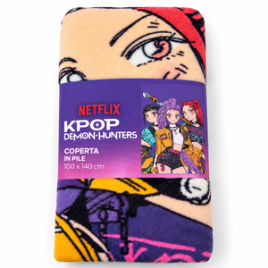 Plaid Kpop Demon Hunters Coperta in Pile 100 X 140 CM Huntrix Rumi Zoey Mira - Kdh2392