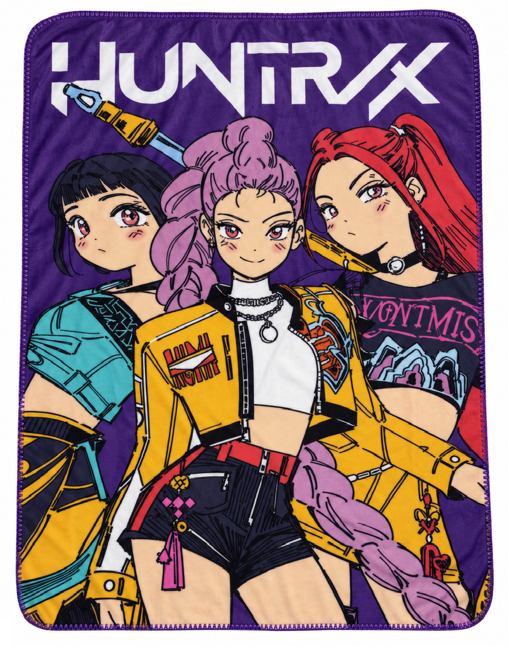 Plaid Kpop Demon Hunters Coperta in Pile 100 X 140 CM Huntrix Rumi Zoey Mira - Kdh2392