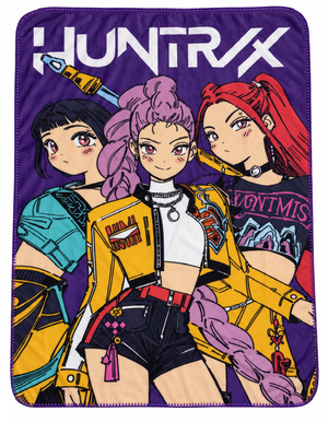 Plaid Kpop Demon Hunters Coperta in Pile 100 X 140 CM Huntrix Rumi Zoey Mira - Kdh2392