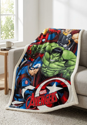Plaid in Sherpa Avengers MARVEL Coperta Doppio Strato 100 X 140 CM Bambino - Je13517