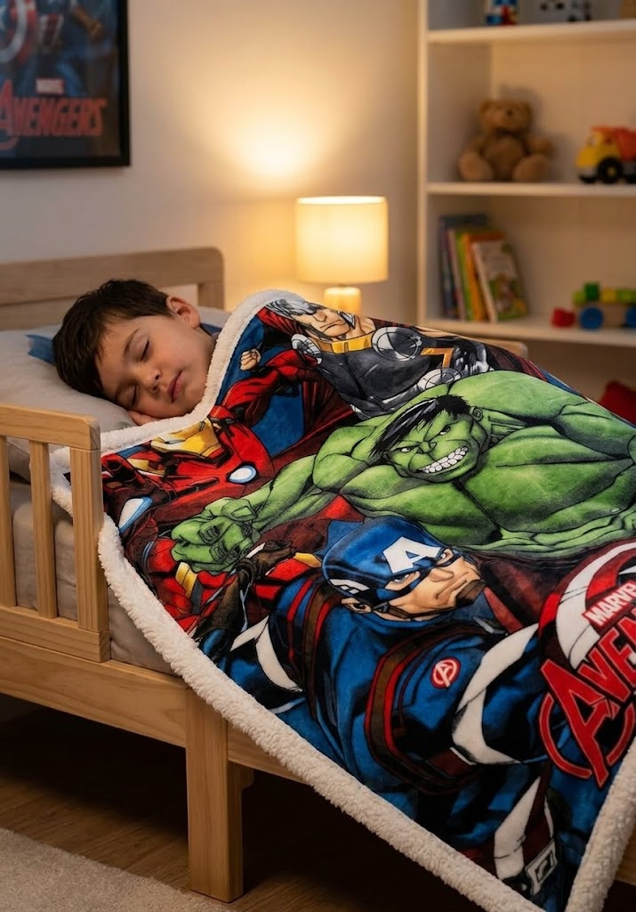 Plaid in Sherpa Avengers MARVEL Coperta Doppio Strato 100 X 140 CM Bambino - Je13517