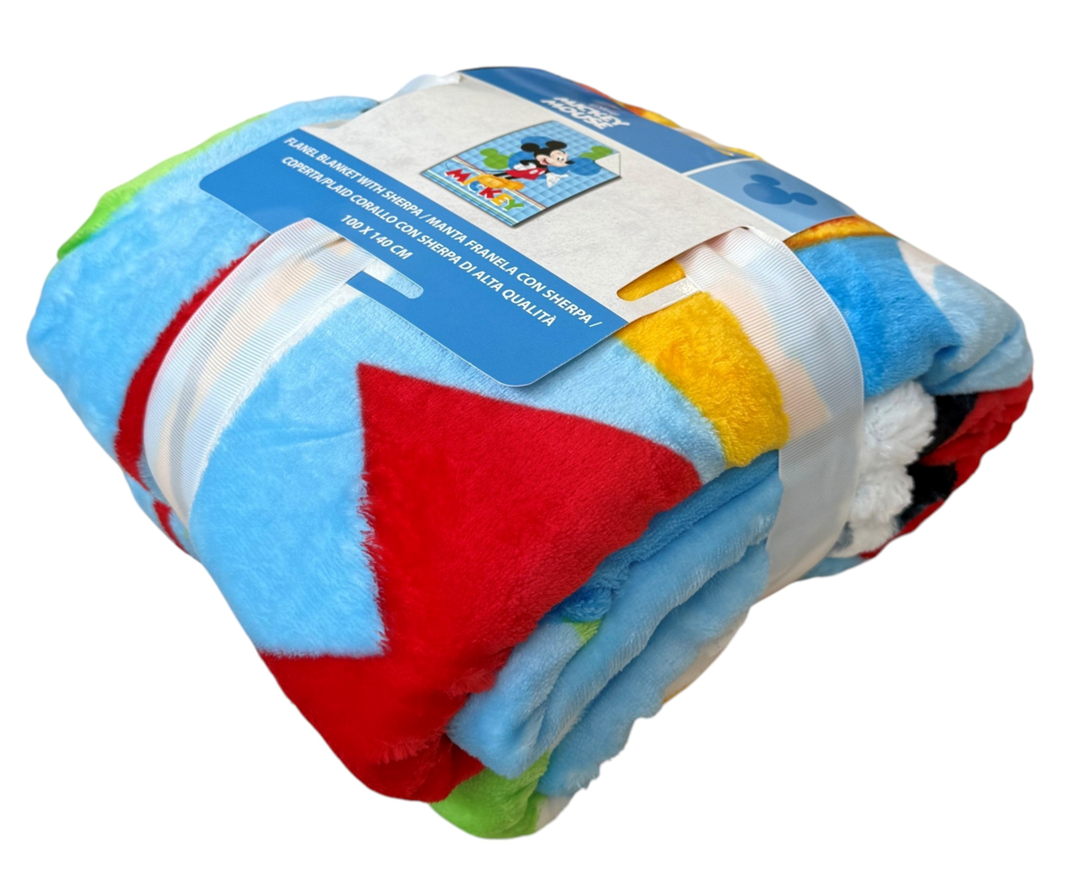 Plaid in Sherpa Topolino DISNEY Coperta Doppio Strato 100 X 140 CM Bambino - Je12440