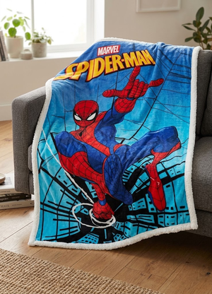 Plaid in Sherpa Spiderman MARVEL Coperta Doppio Strato 100 X 140 CM Bambino - Je13518