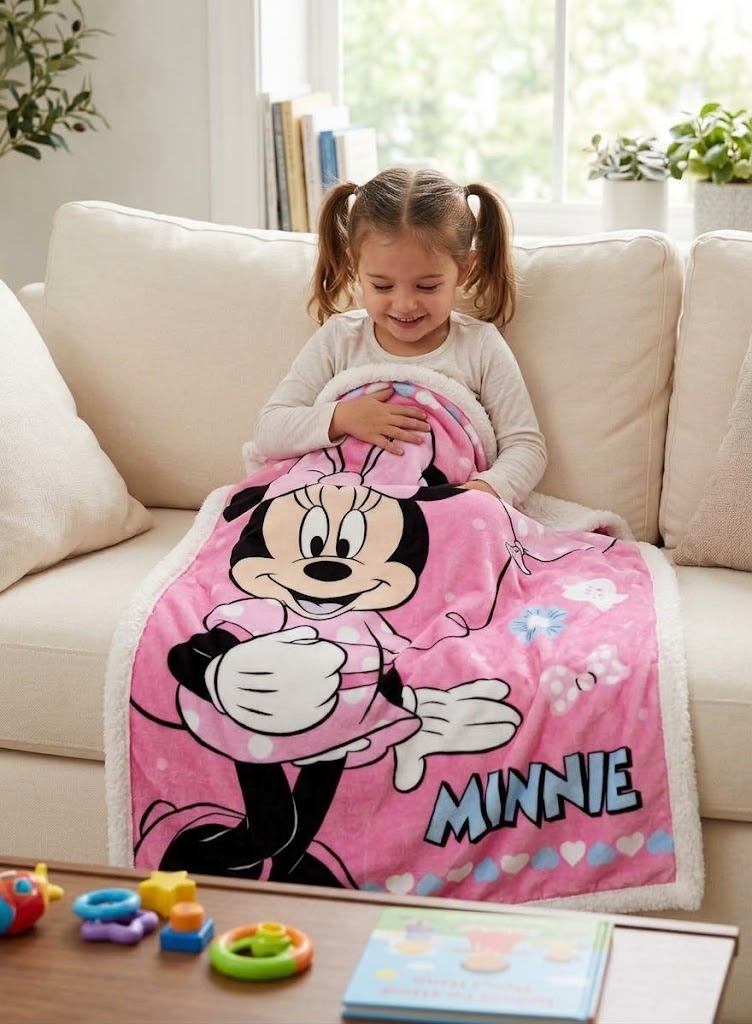 Plaid in Sherpa Minnie DISNEY Coperta Doppio Strato 100 X 140 CM Bambina - Je12441