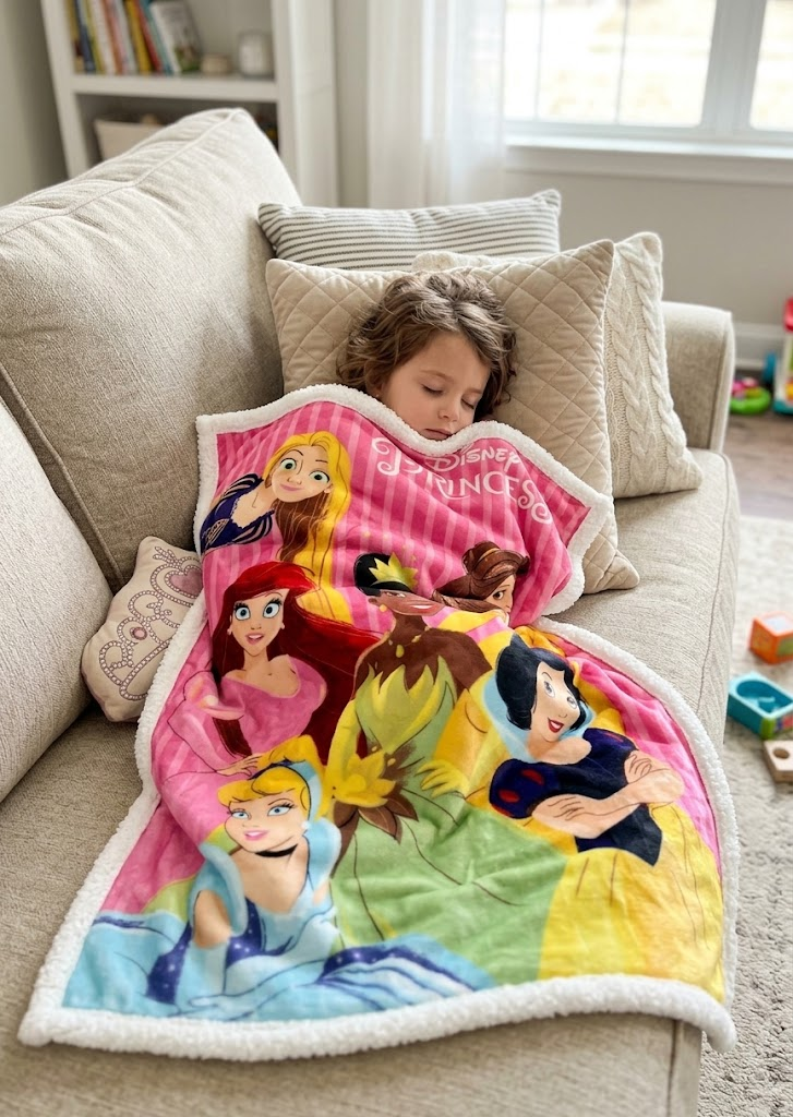 Plaid in Sherpa Principesse DISNEY Coperta Doppio Strato 100 X 140 CM Bambina - Je13519