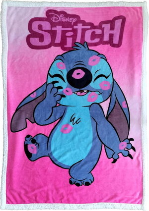 Plaid in Sherpa Stitch Rosa DISNEY Coperta Doppio Strato 100 X 140 CM Bambina - Je12442