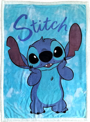 Plaid in Sherpa Stitch Blu DISNEY Coperta Doppio Strato 100 X 140 CM Bambino - Je12443