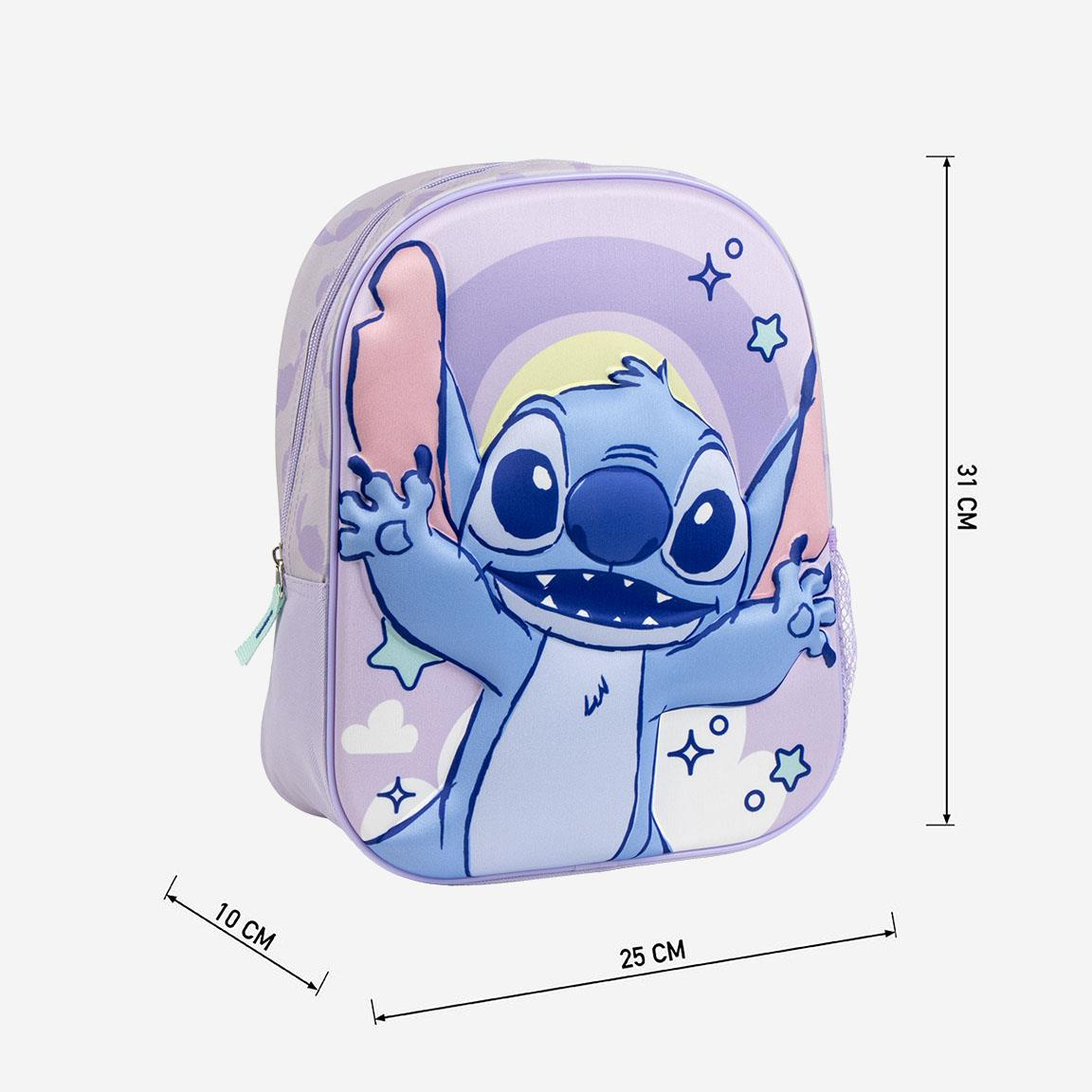 Zaino Asilo 3d Stitch DISNEY Borsa con Applicazioni 32 CM per Scuola Materna da Passeggio - 5874