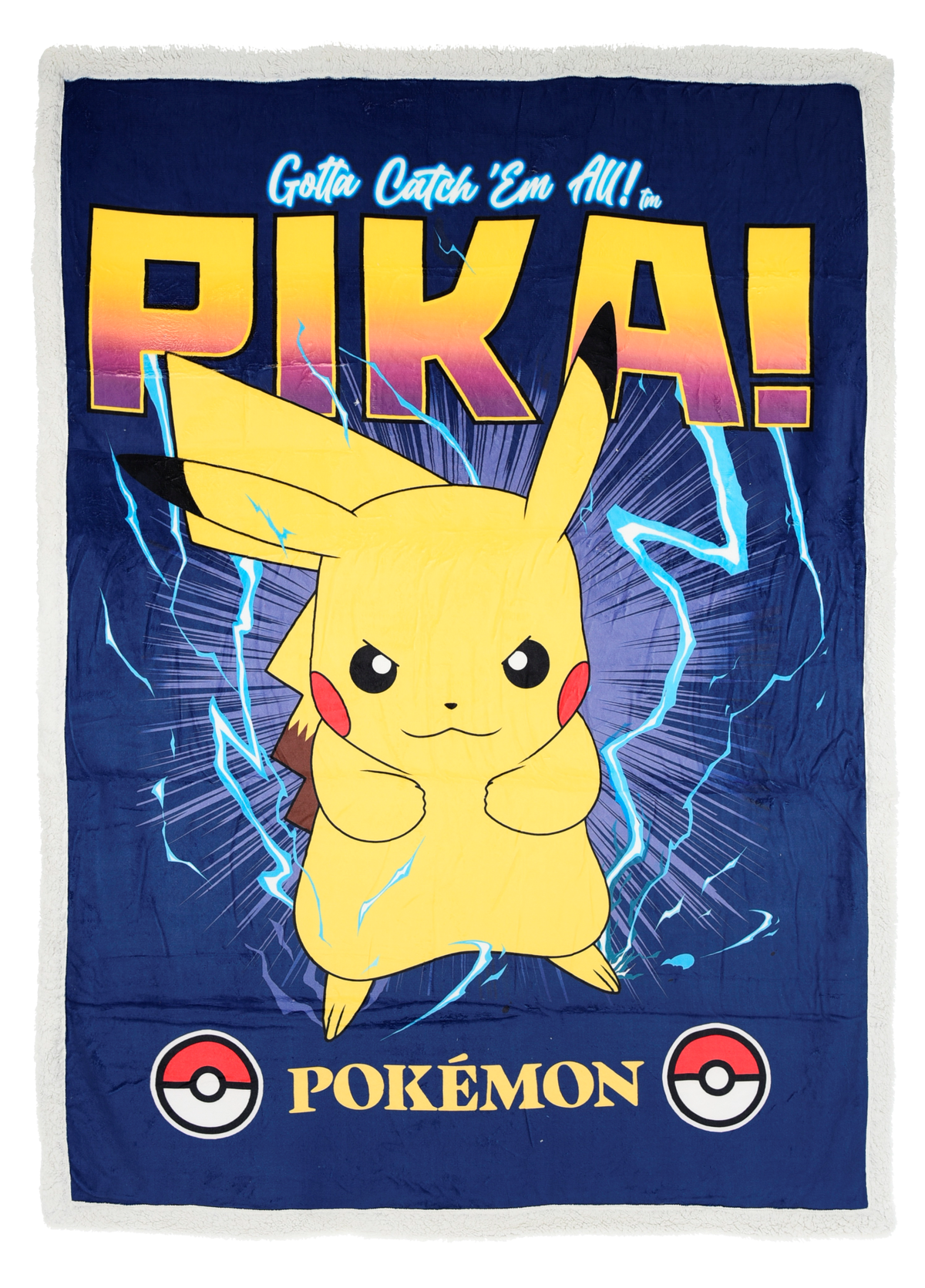 Plaid Pikachu in Sherpa Coperta in 100% Poliestere 380 Gsm 90 X 140 CM per Bambini - Zh46053