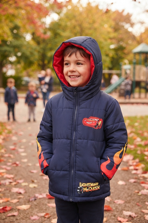Giubbotto Imbottito Cars DISNEY con Cappuccio Bambino 3/6 Anni - Zh10332
