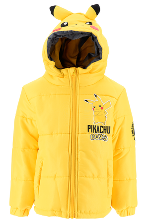 Giubbotto Imbottito Pikachu con Cappuccio Bambino 4/10 Anni - Zh10317