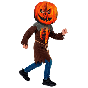 Costume Zucca Spaventosa Tunica e Maschera Travestimento Halloween Cosplay - 9353