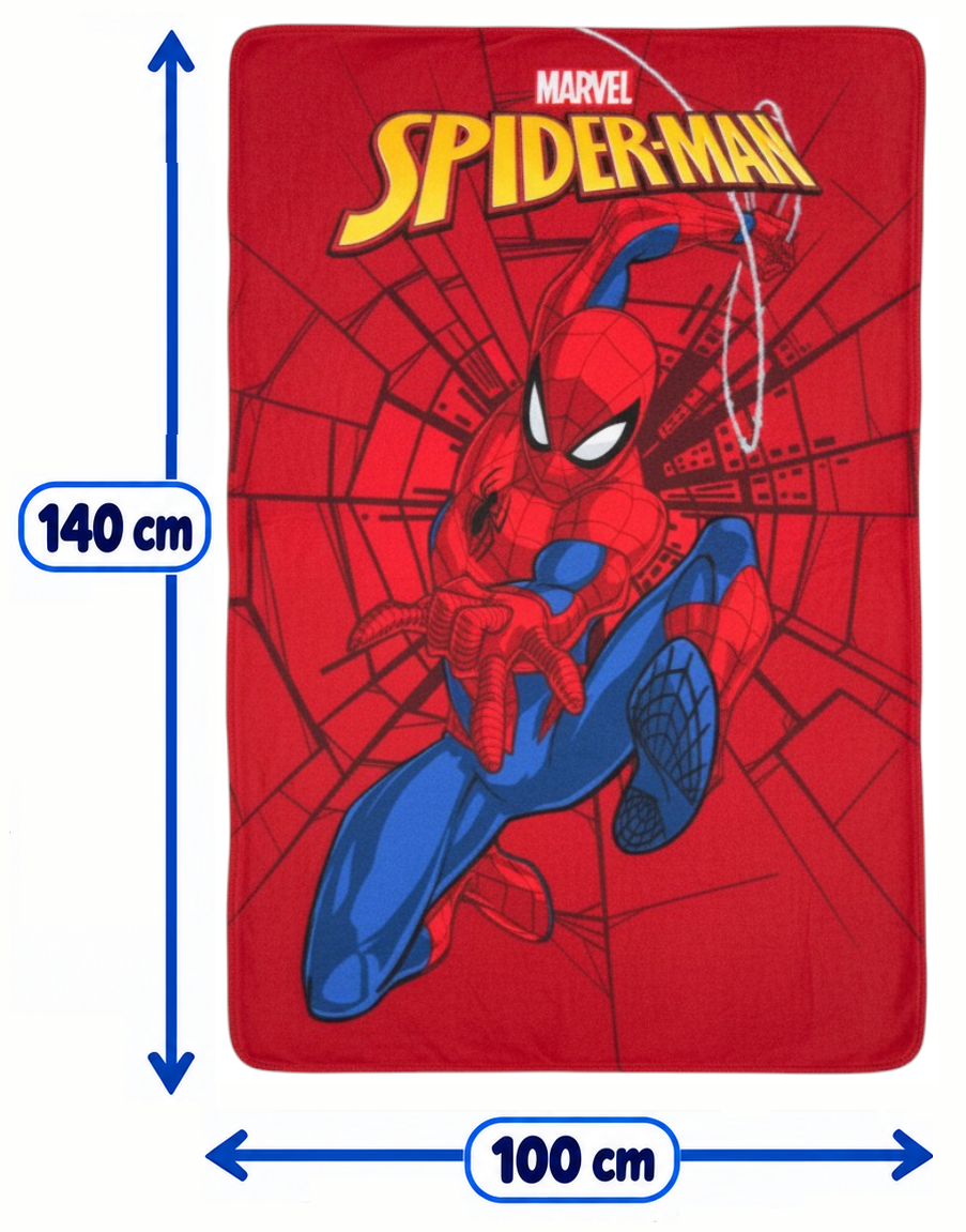 Plaid Spiderman MARVEL Coperta in Pile 220 Gsm 100 X 140 CM per Bambini - Je12229gf