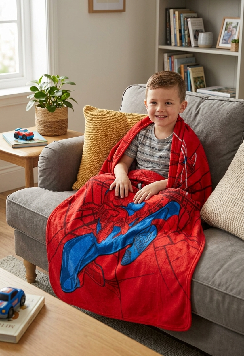 Plaid Spiderman MARVEL Coperta in Pile 220 Gsm 100 X 140 CM per Bambini - Je12229gf