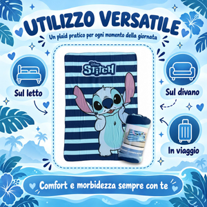 Plaid Stitch Blu DISNEY Coperta in Pile 220 Gsm 100 X 140 CM per Bambini - Je15477gf