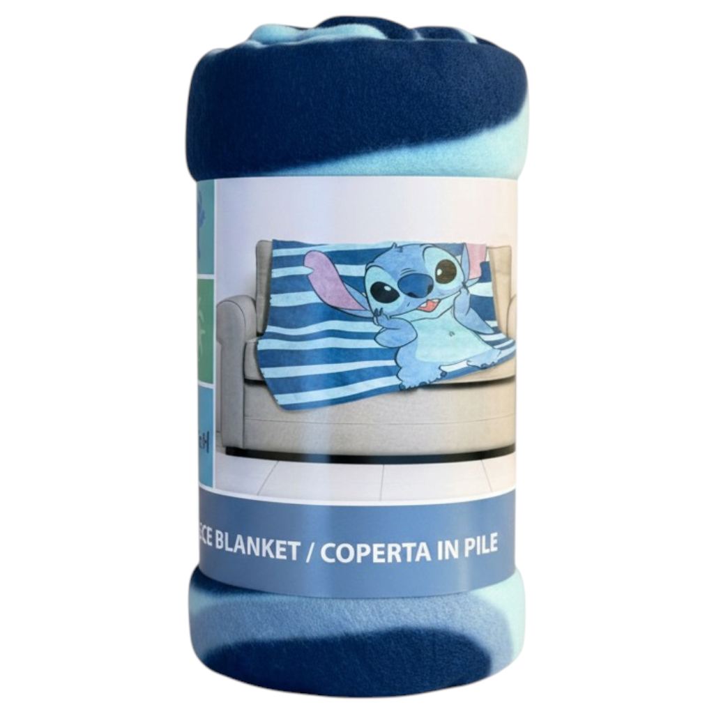 Plaid Stitch Blu DISNEY Coperta in Pile 220 Gsm 100 X 140 CM per Bambini - Je15477gf