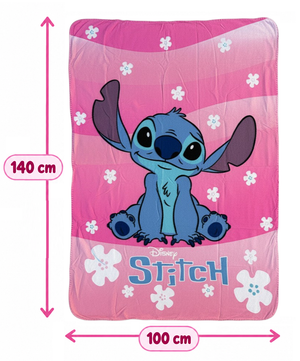Plaid Stitch Rosa DISNEY Coperta in Pile 220 Gsm 100 X 140 CM per Bambine - Je15476gf
