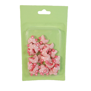 Bomboniera Carrozzina Rosa Conf. 24 Pezzi Nascita e Battesimo Cm.2x2