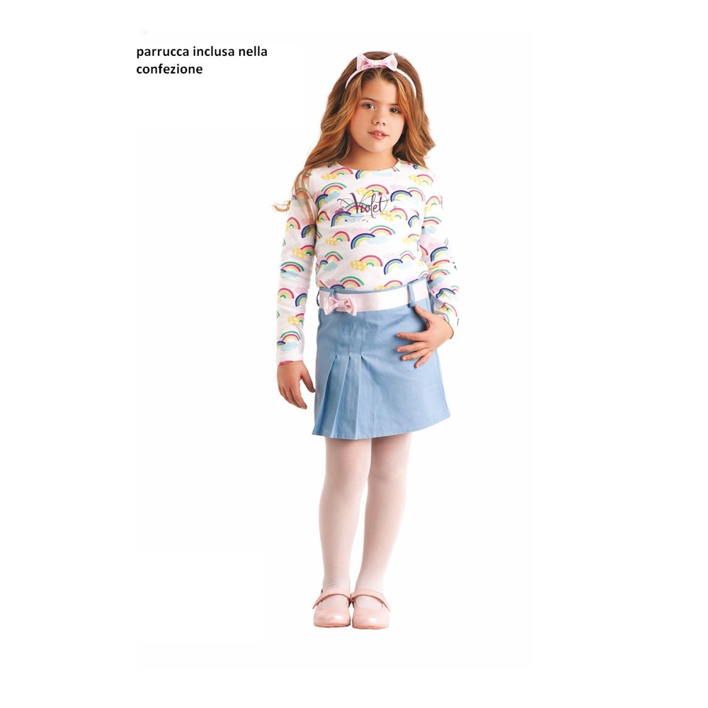 Vestito Carnevale Viola Costume Travestimento Bambina - 50577