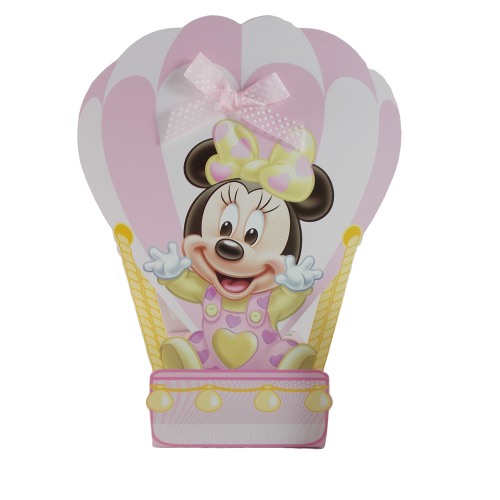 Contenitore Scenografia Bomboniere DISNEY Minnie Mongolfiera Cm. 30x23x8.