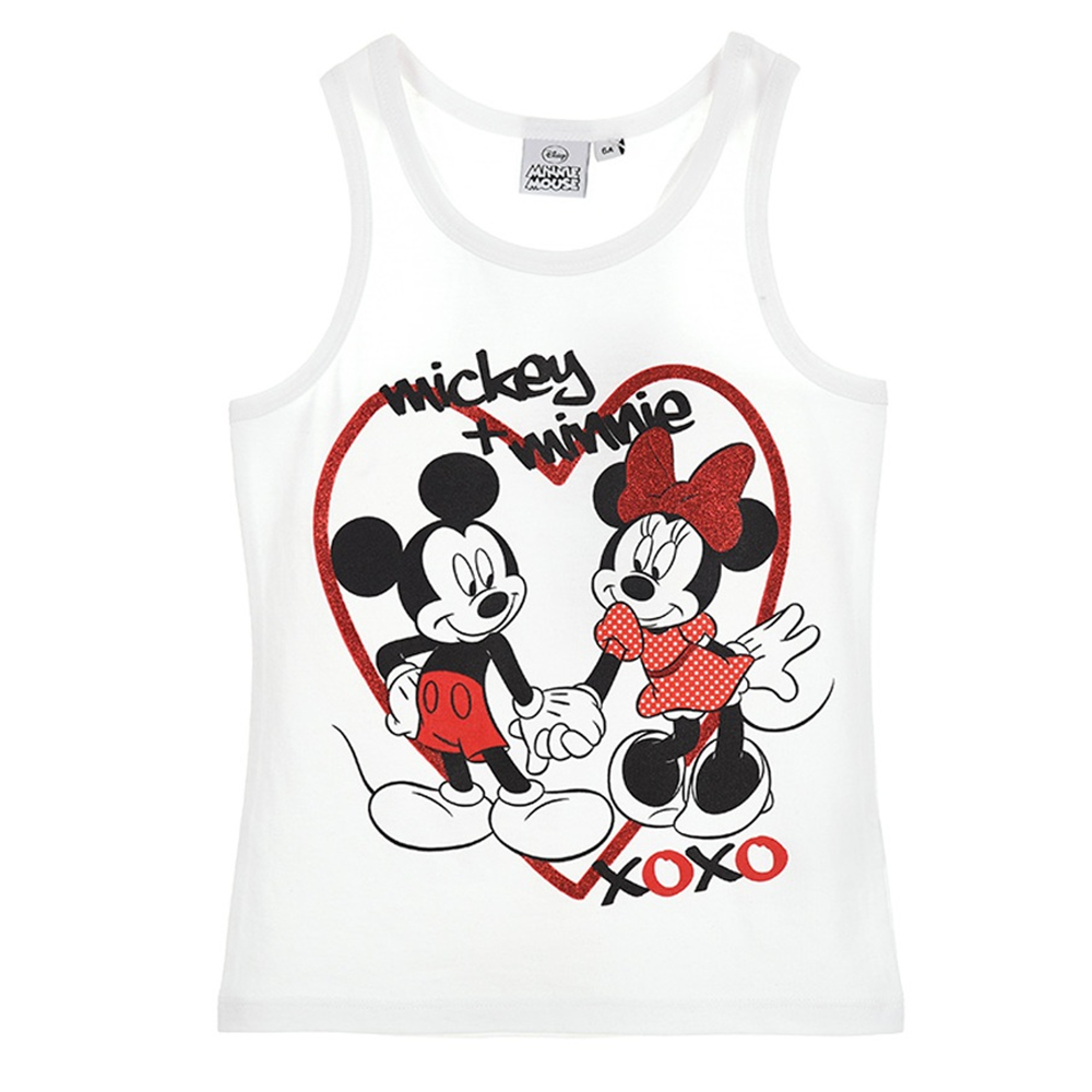 Canotta Maglietta Minnie DISNEY Bambina Ragazza Sun City 3/8 Anni - Qe1201bianco