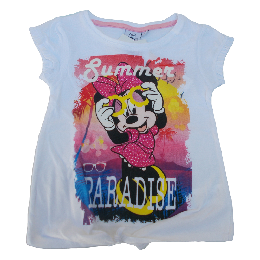 T-Shirt Maxi Maglietta Minnie DISNEY Bambina Ragazza Sun City 3/8 Anni - Qe1213bianco