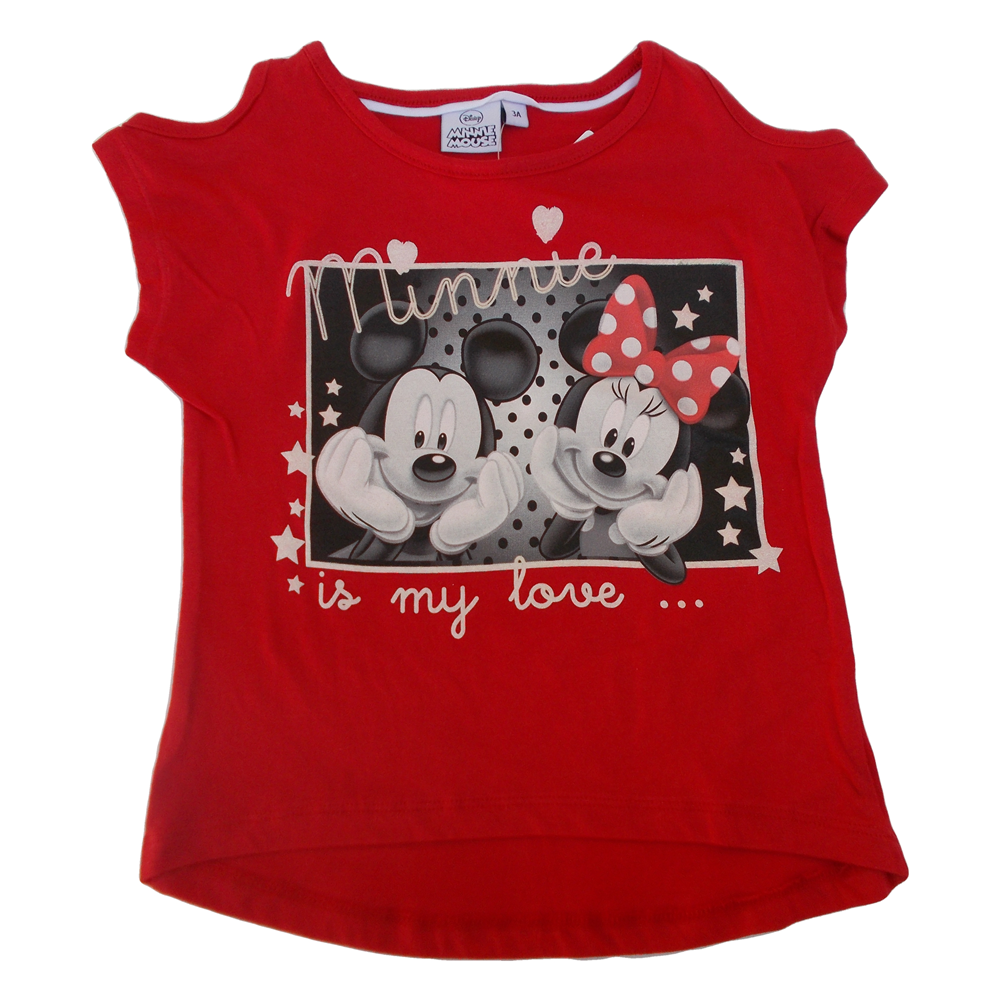 T-Shirt Maglietta Minnie DISNEY Bambina Ragazza Sun City 3/8 Anni - Qe1215rosso
