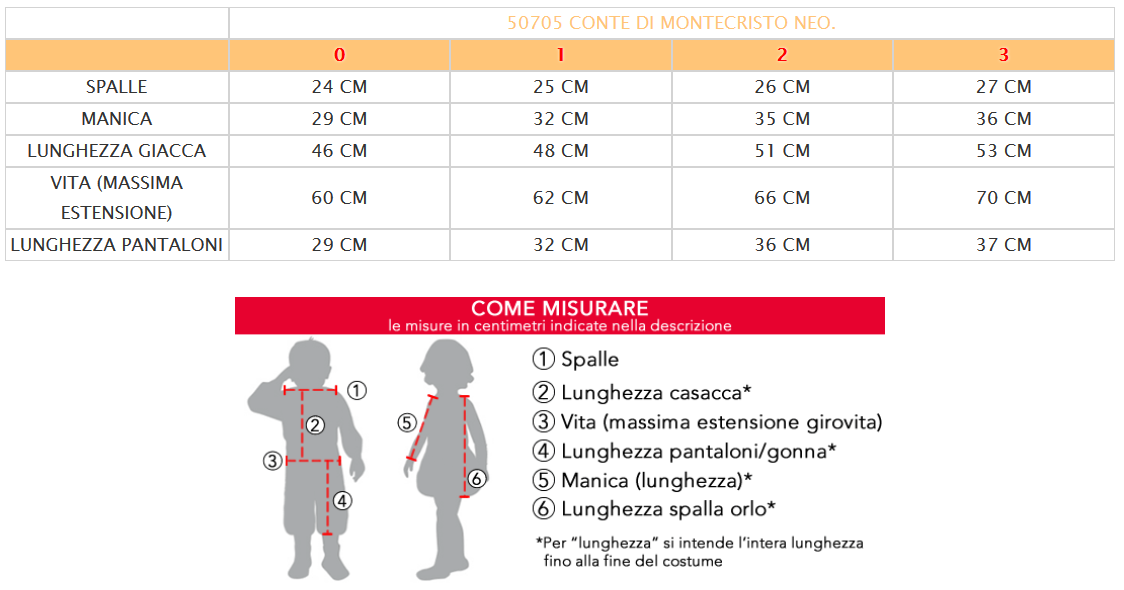 Vestito Carnevale Conte di Montecristo Costume Travestimento Bambino - 50705