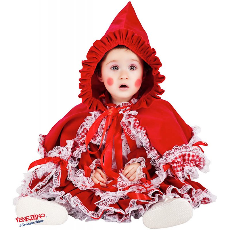 Vestito Carnevale Piccola Cappuccetto Rosso Lusso Costume Travestimento Bambina - 5038
