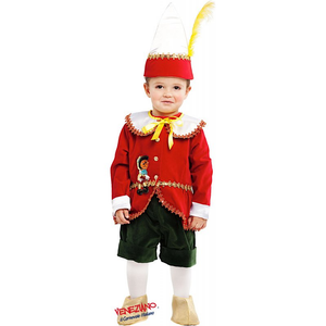 Vestito Carnevale Piccolo Pinocchio Lusso Costume Travestimento Bambino - 53177