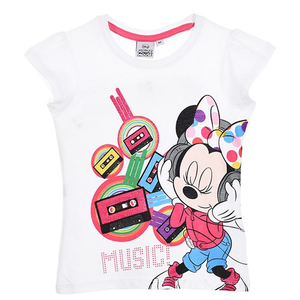 T-Shirt Minnie Maglietta DISNEY Bambina Ragazza Sun City 3/8 Anni - Qe1206bianco