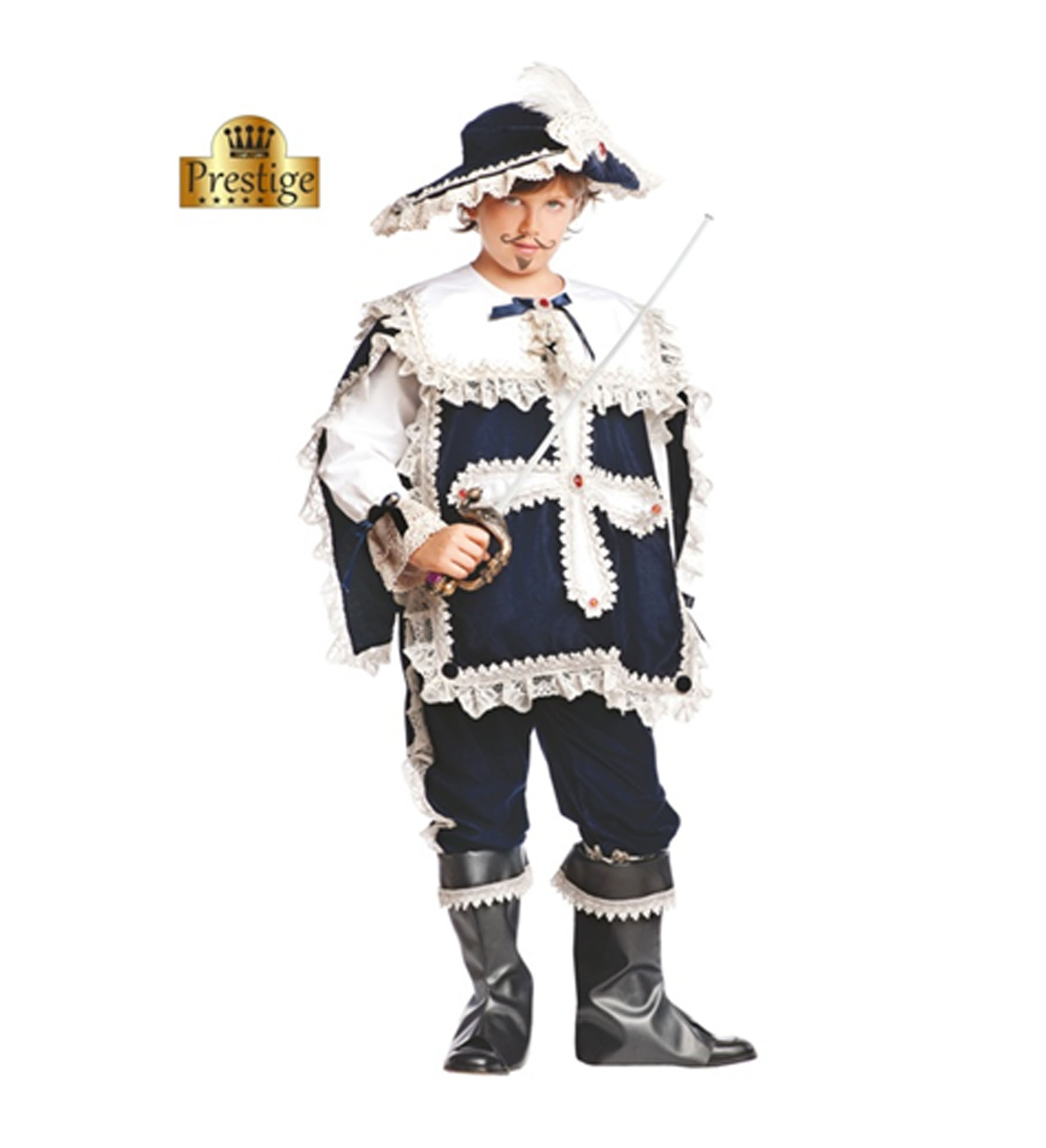 Vestito Carnevale Moschettiere Prestige Costume Travestimento Bambino - 50565