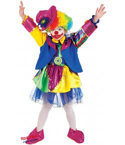 Vestito Carnevale Pagliaccetta Costume Travestimento Bambina - 5068