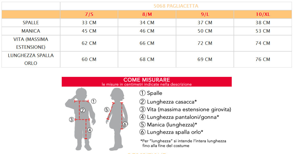 Vestito Carnevale Pagliaccetta Costume Travestimento Bambina - 5068