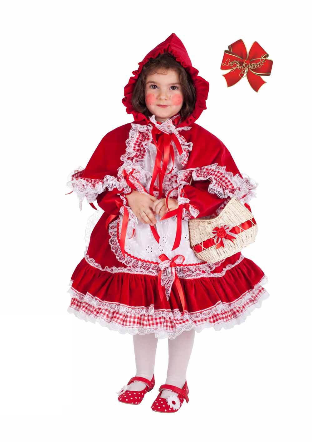 Vestito Carnevale Cappuccetto Rosso Lusso Costume Travestimento Bambina - 50385