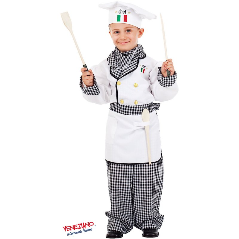 Vestito Carnevale Cuoco Costume Travestimento Bambino - 5054