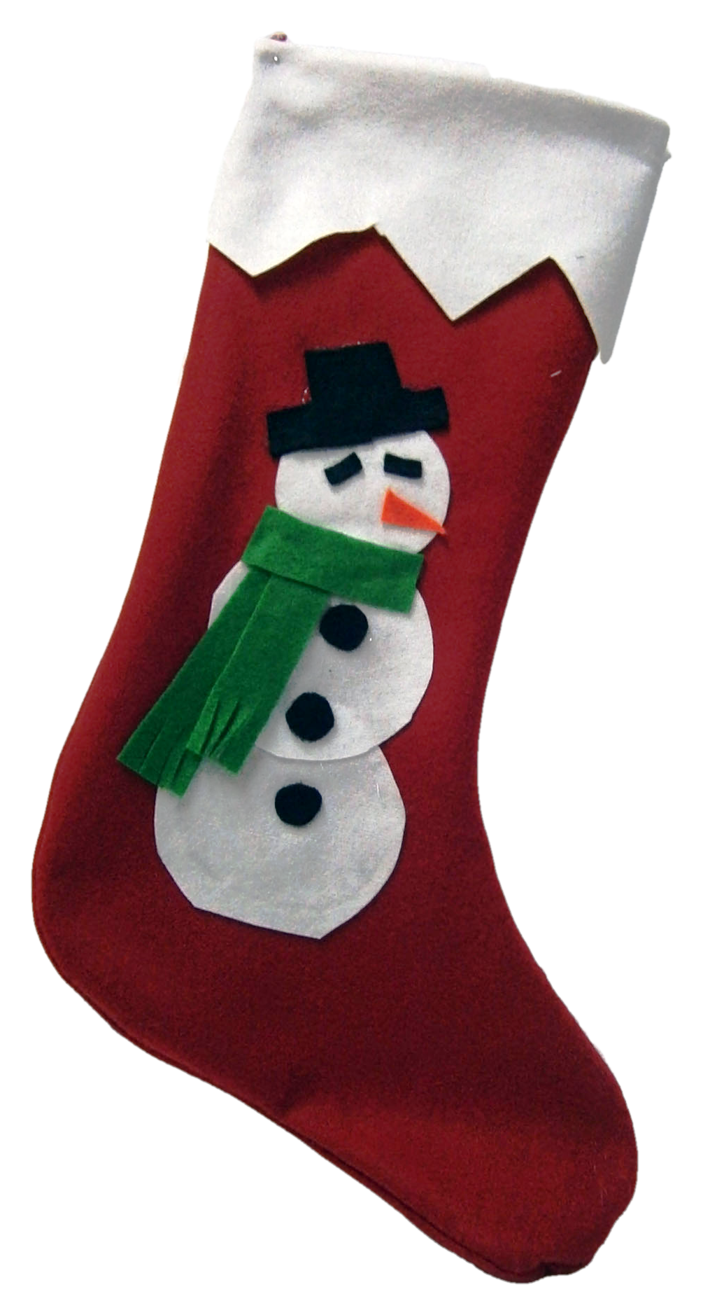 Calza Befana Pupazzo di Neve Rossa in Pile Cm. 35x15/25x1