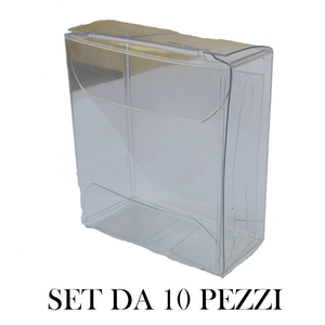 10 Pezzi Portaconfetti Astuccio PVC Scatoline Contenitore Cm.5x5x2 - Q086100