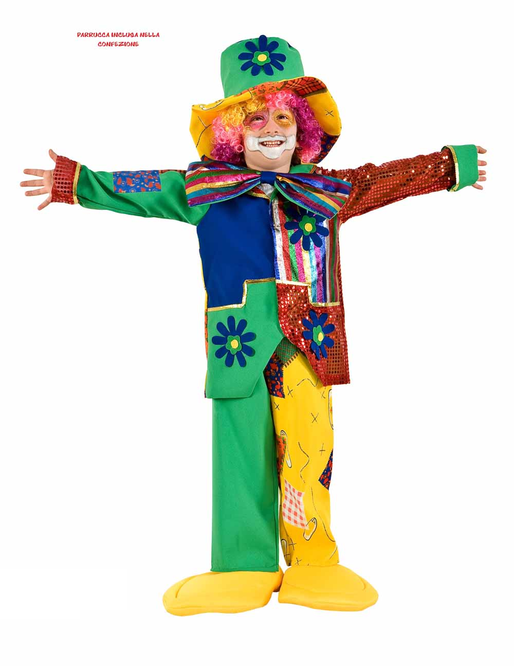 Vestito Carnevale Pagliaccio Costume Travestimento Bambino - 3633