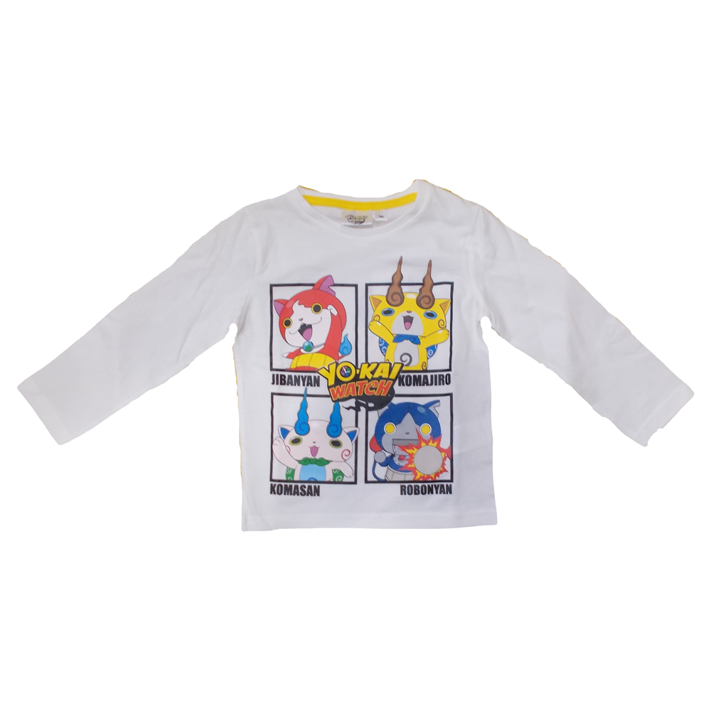 T-Shirt Yo Kai Watch Bambino Ragazzo Sun City 3/8 Anni - Hq1542bianco